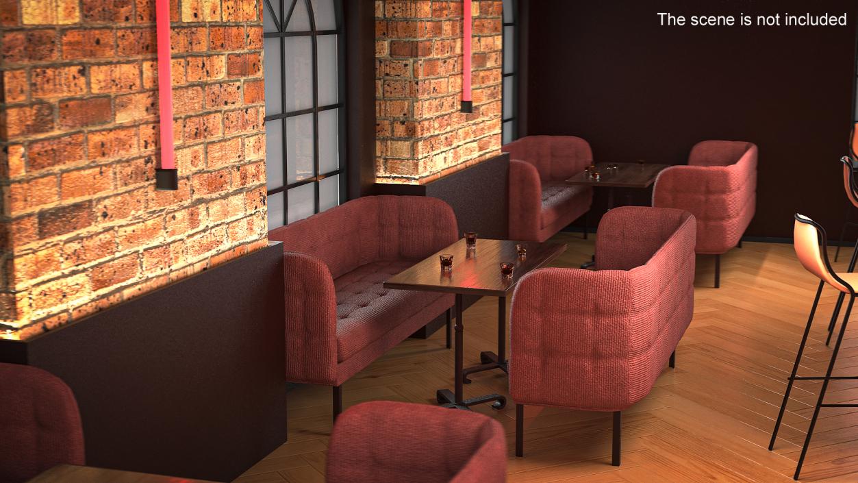 3D model Restaurant Sofas Seating with Table