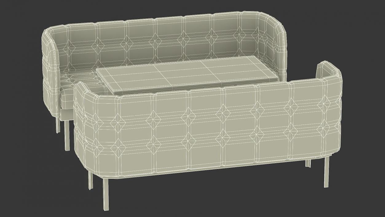 3D model Restaurant Sofas Seating with Table