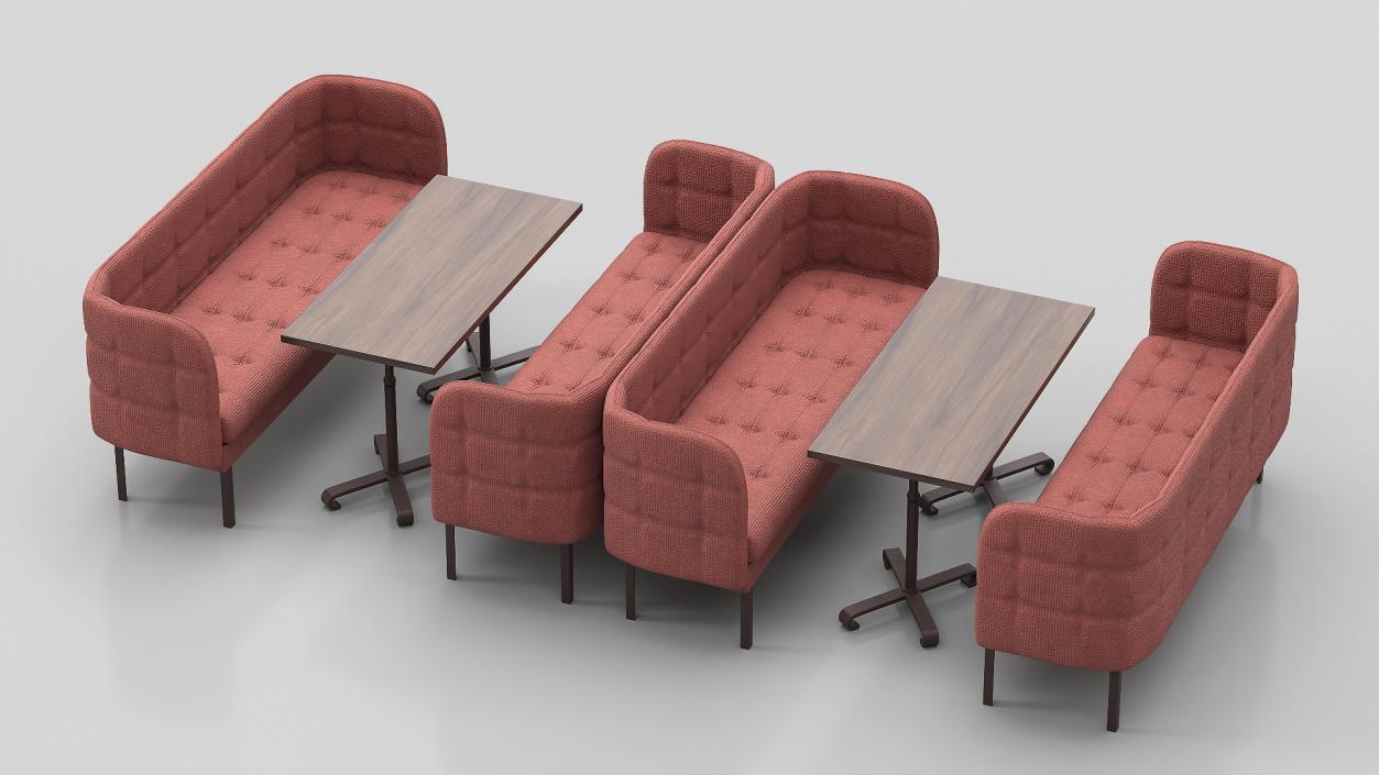 3D model Restaurant Sofas Seating with Table