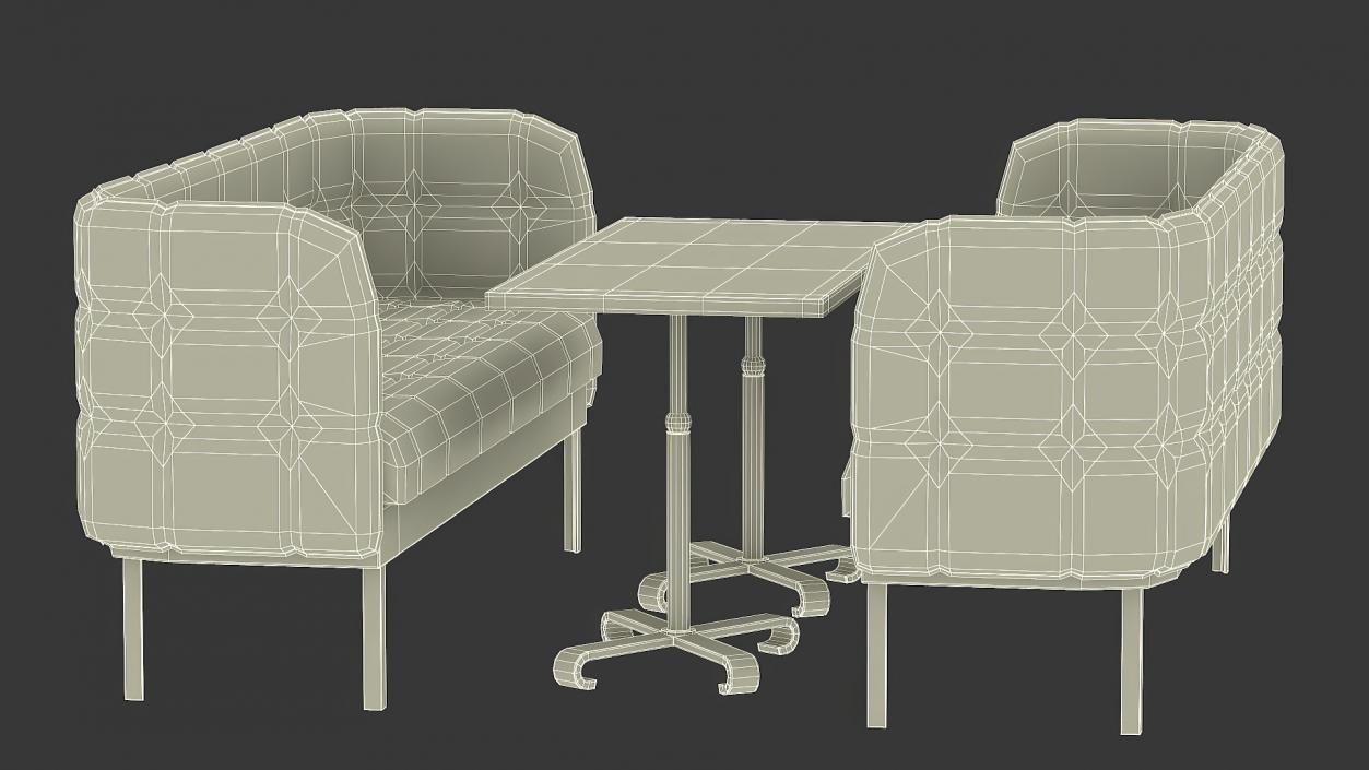 3D model Restaurant Sofas Seating with Table