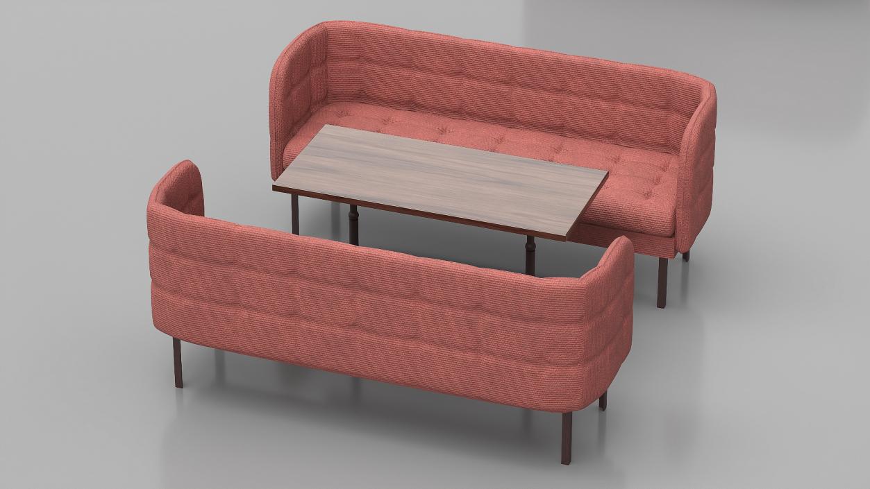 3D model Restaurant Sofas Seating with Table