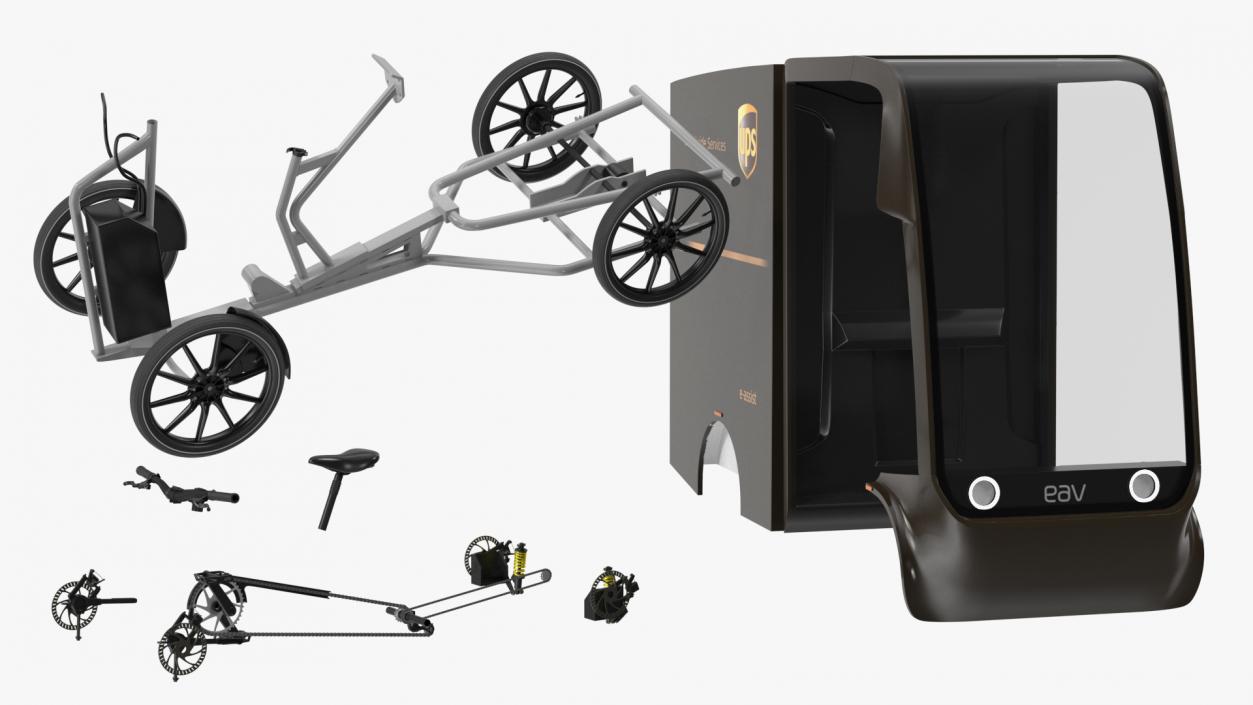 3D UPS Delivery Bike EAV