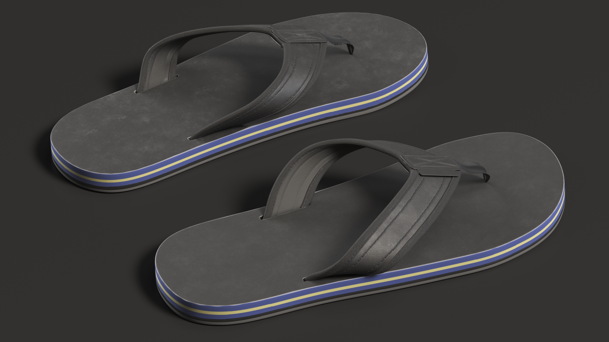 Slippers Black 3D model