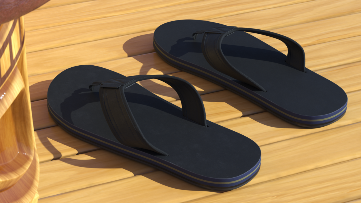 Slippers Black 3D model