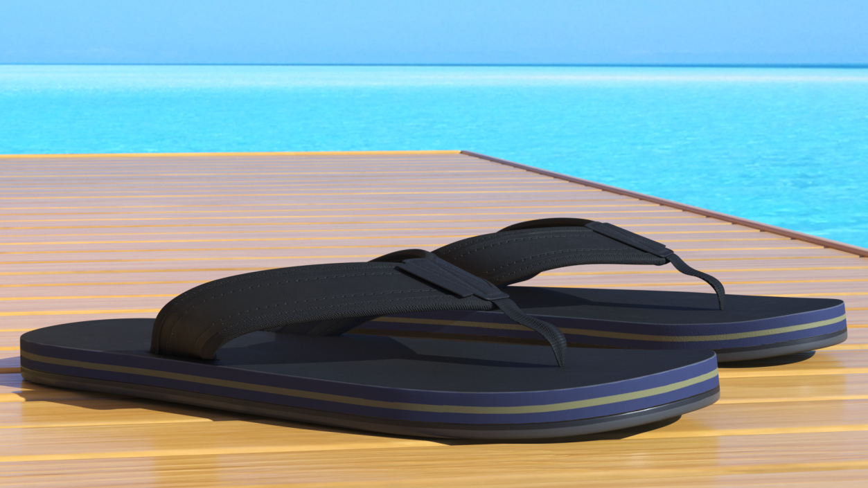 Slippers Black 3D model