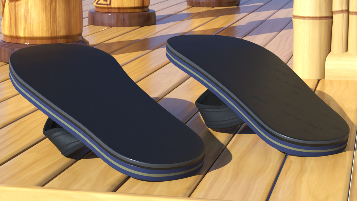 Slippers Black 3D model