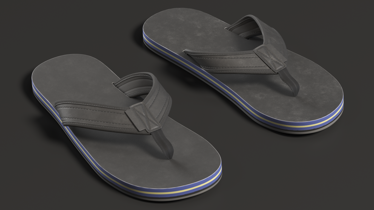 Slippers Black 3D model