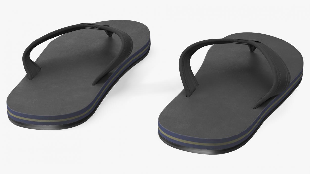 Slippers Black 3D model