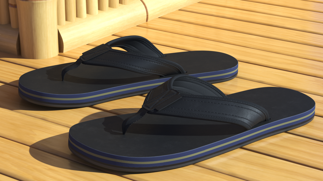 Slippers Black 3D model