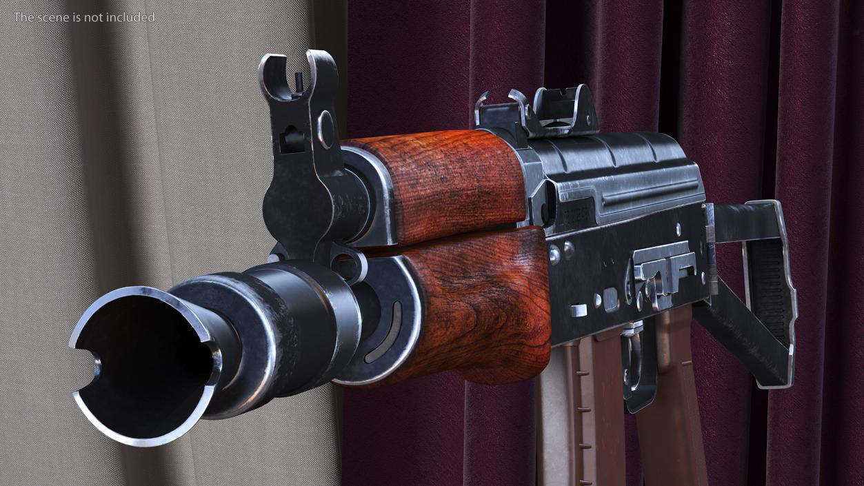 3D AKS 74U Assault Rifle