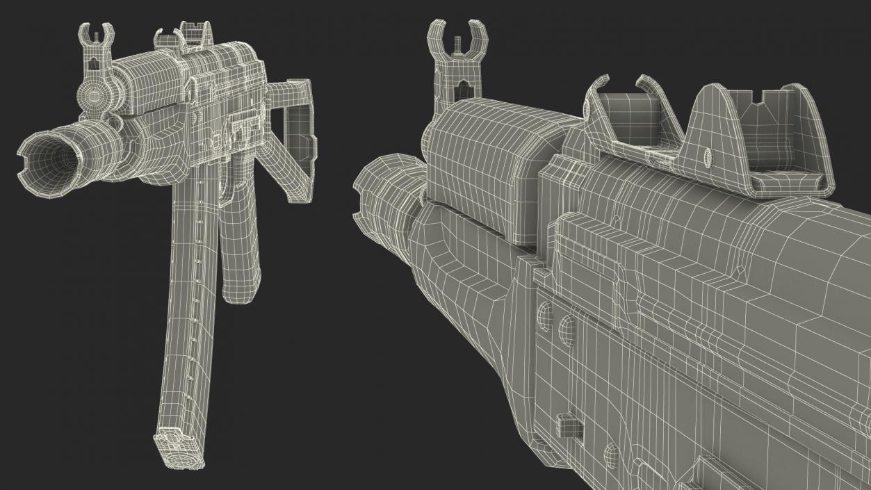 3D AKS 74U Assault Rifle