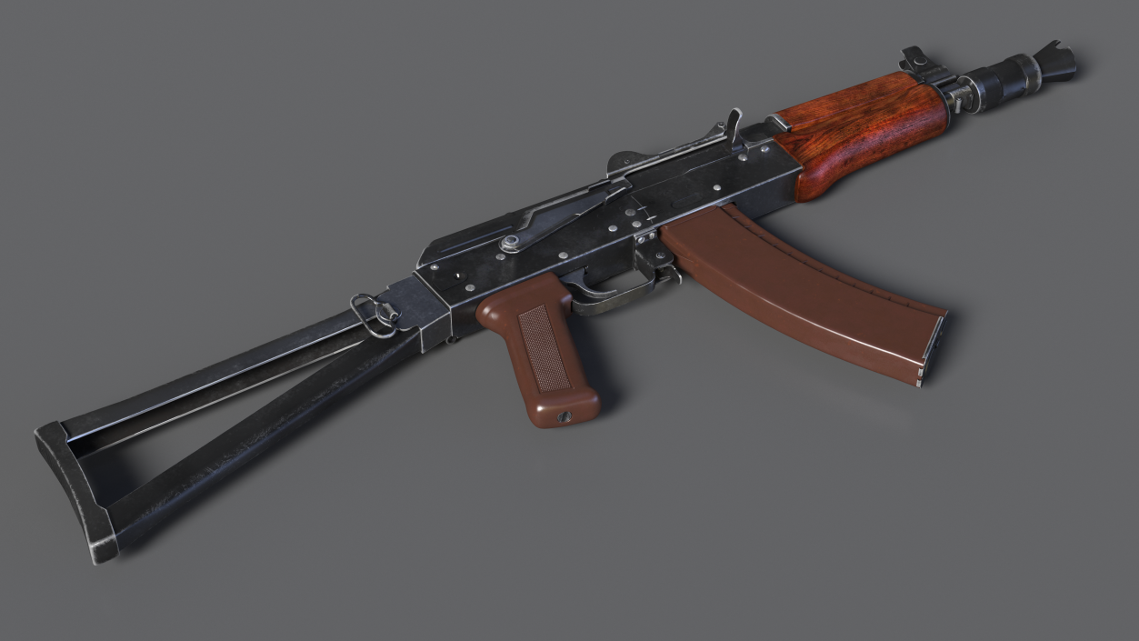 3D AKS 74U Assault Rifle