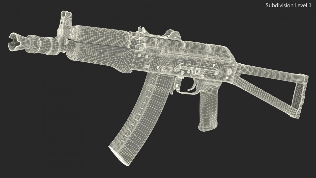 3D AKS 74U Assault Rifle