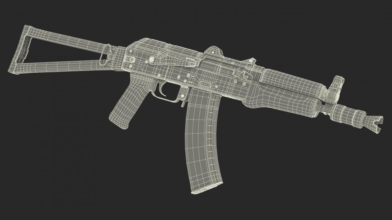 3D AKS 74U Assault Rifle