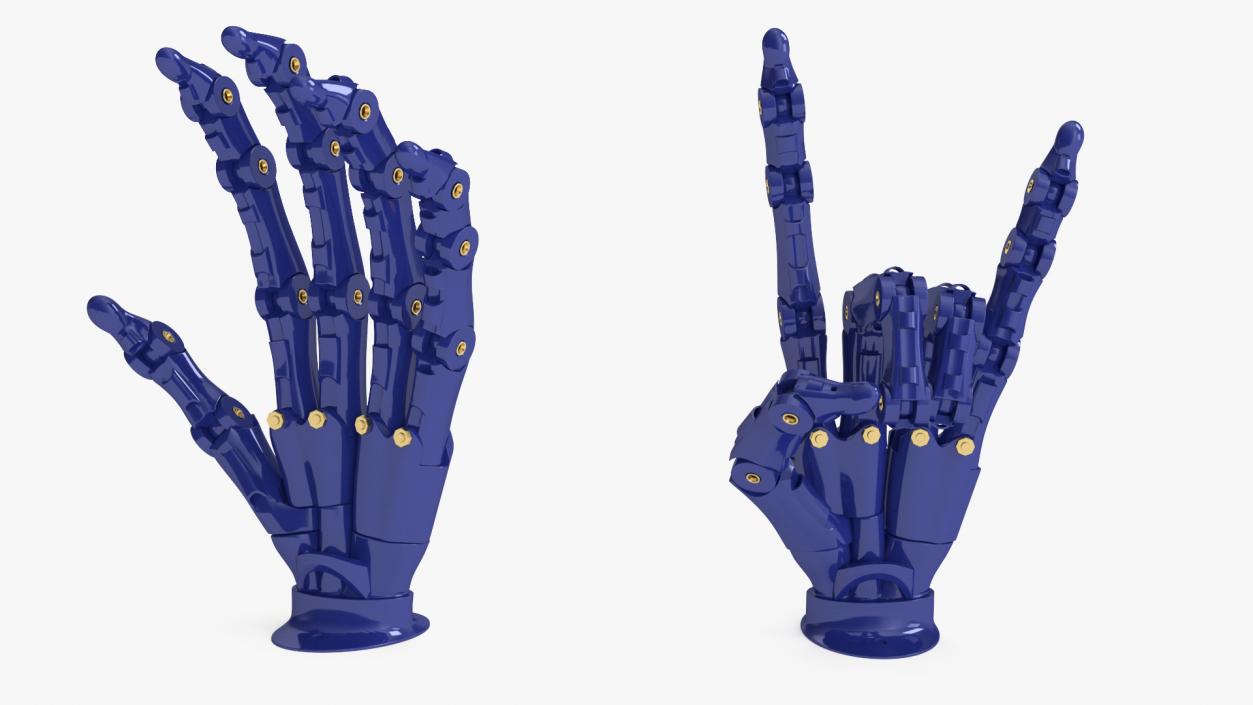 Robotic Arm Blue Rigged for Cinema 4D 3D