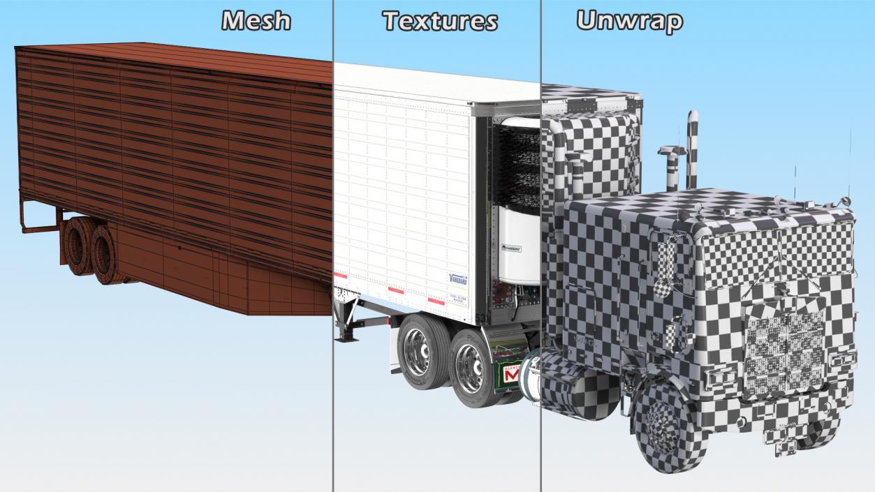 3D Marmon Truck with Vanguard Reefer Trailer