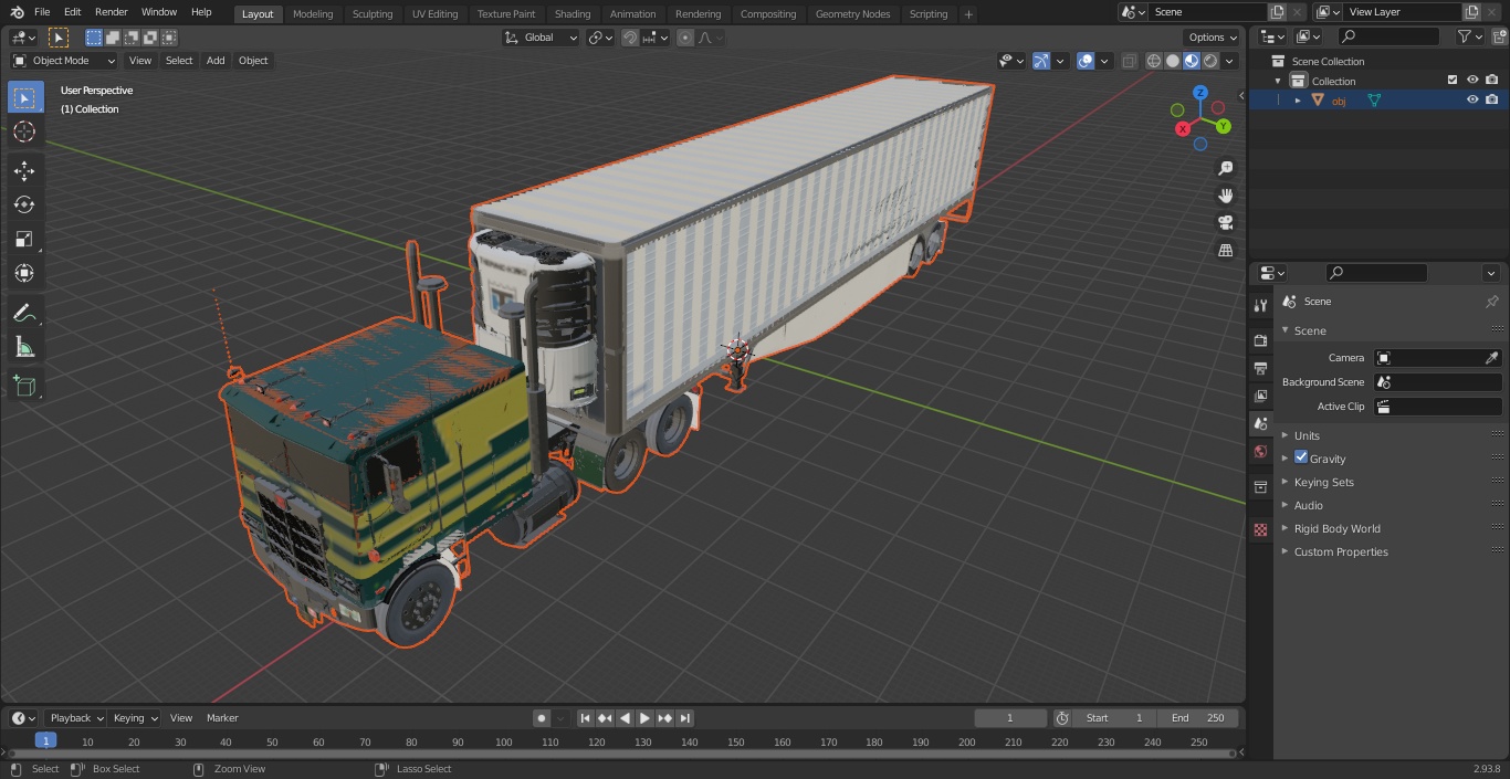 3D Marmon Truck with Vanguard Reefer Trailer