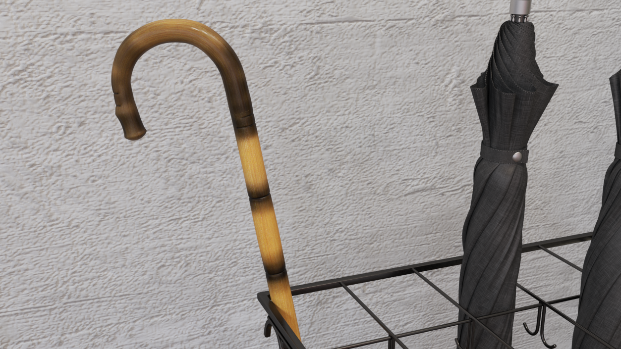 Bamboo Walking Cane 3D model