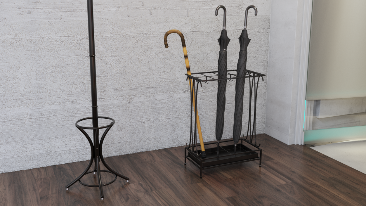 Bamboo Walking Cane 3D model