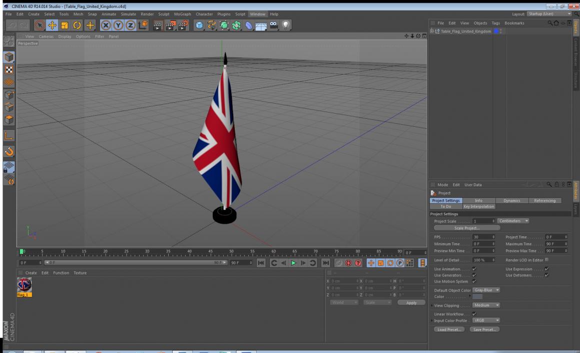 3D model Table Flag United Kingdom