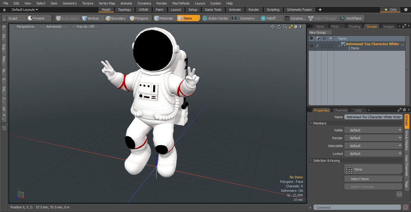 Astronaut Toy Character White Victory Sign 3D