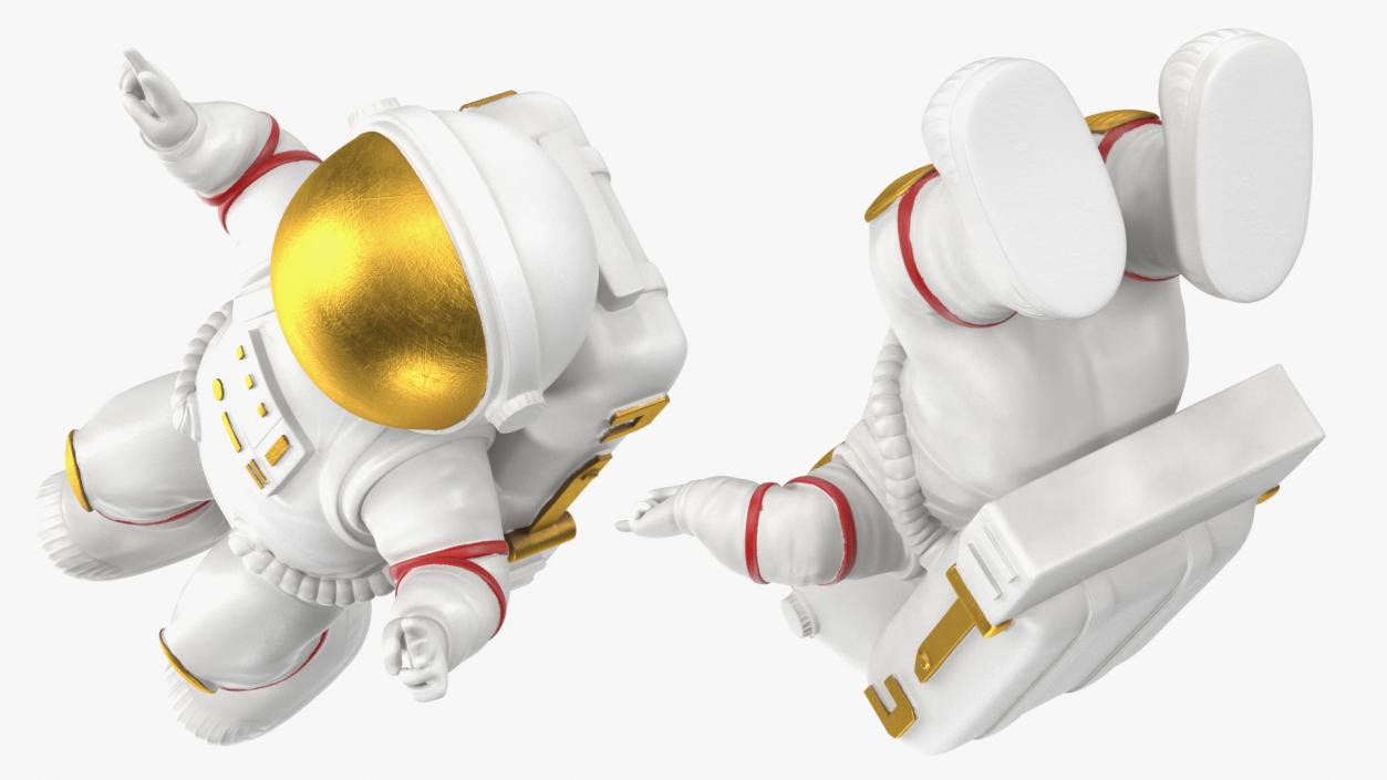 Astronaut Toy Character White Victory Sign 3D