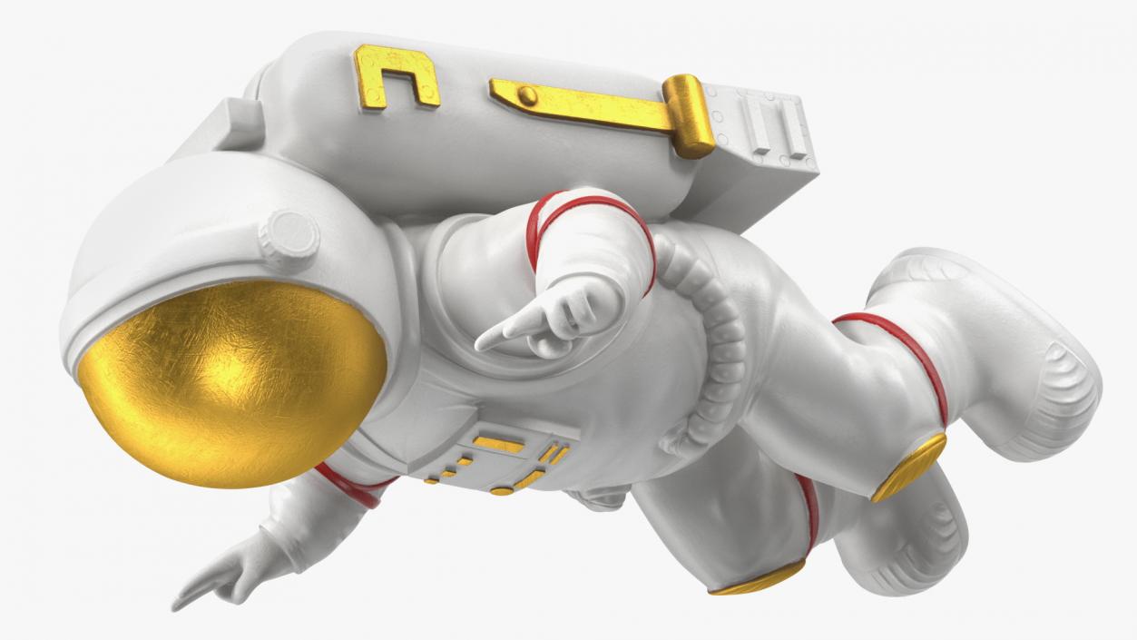 Astronaut Toy Character White Victory Sign 3D