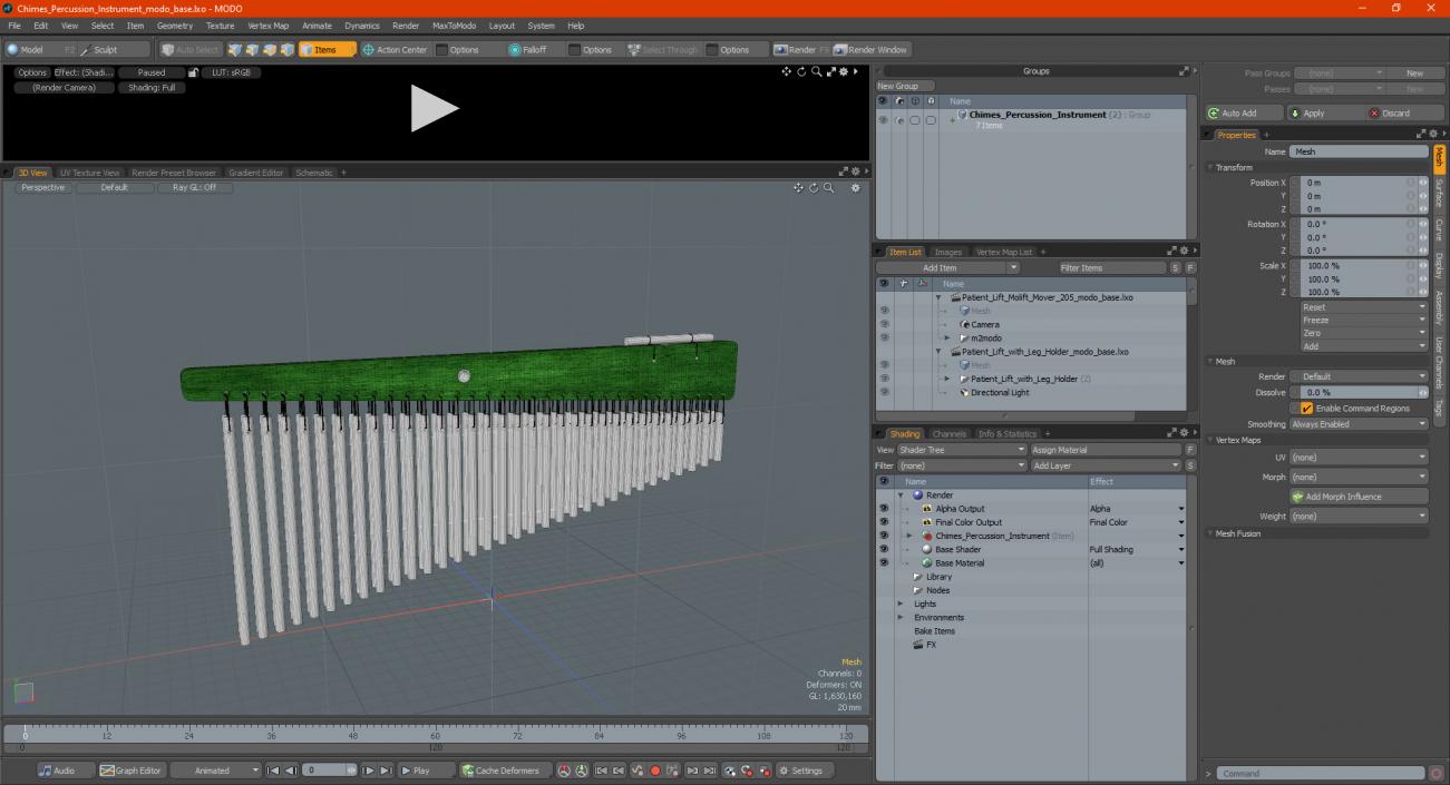 3D Chimes Percussion Instrument model