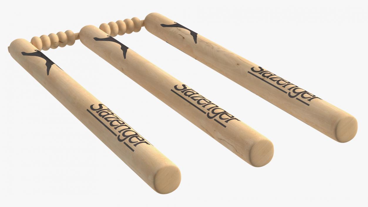 3D Slazenger Cricket Stumps Set model