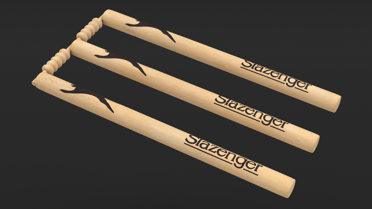 3D Slazenger Cricket Stumps Set model