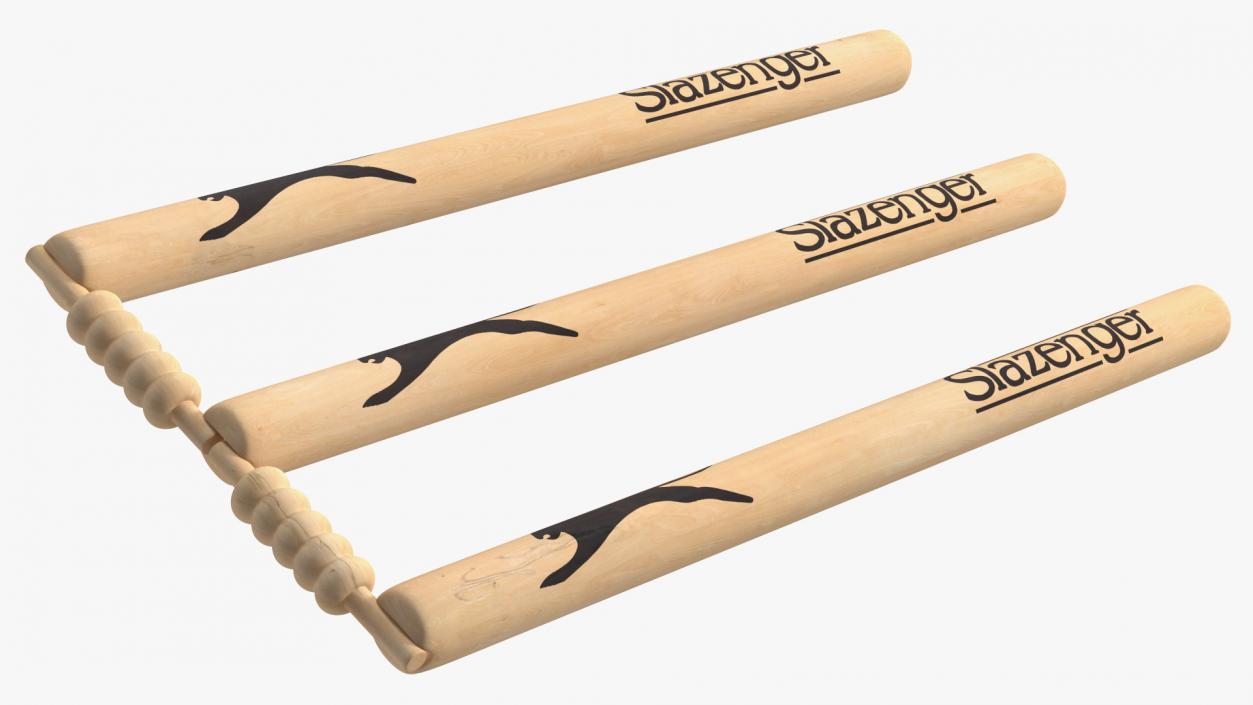 3D Slazenger Cricket Stumps Set model