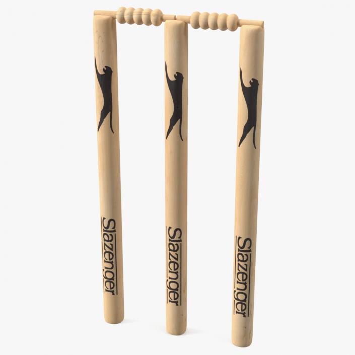 3D Slazenger Cricket Stumps Set model