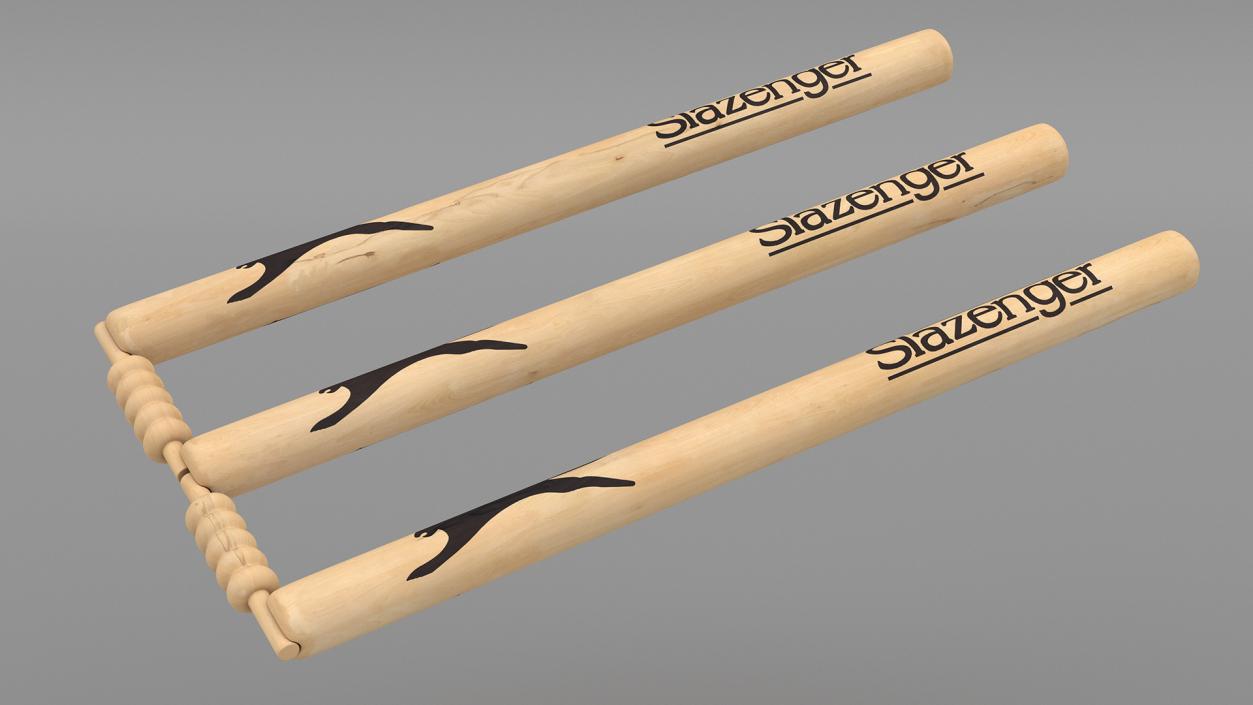 3D Slazenger Cricket Stumps Set model