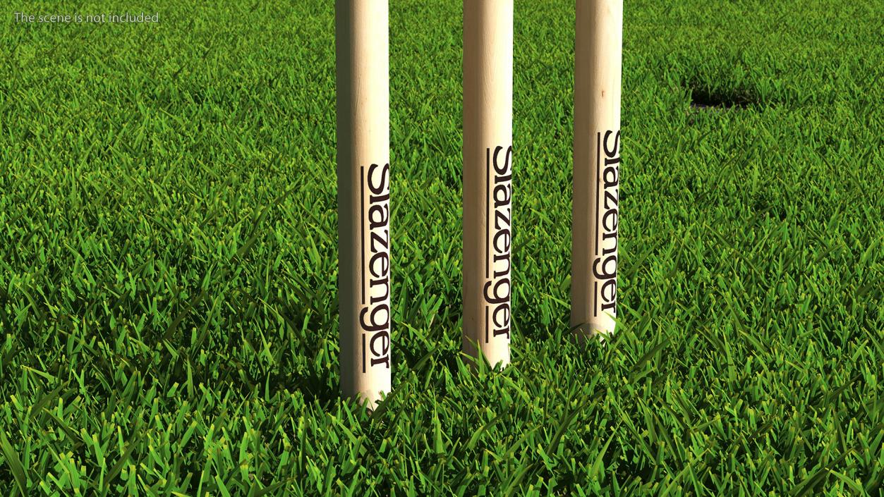 3D Slazenger Cricket Stumps Set model