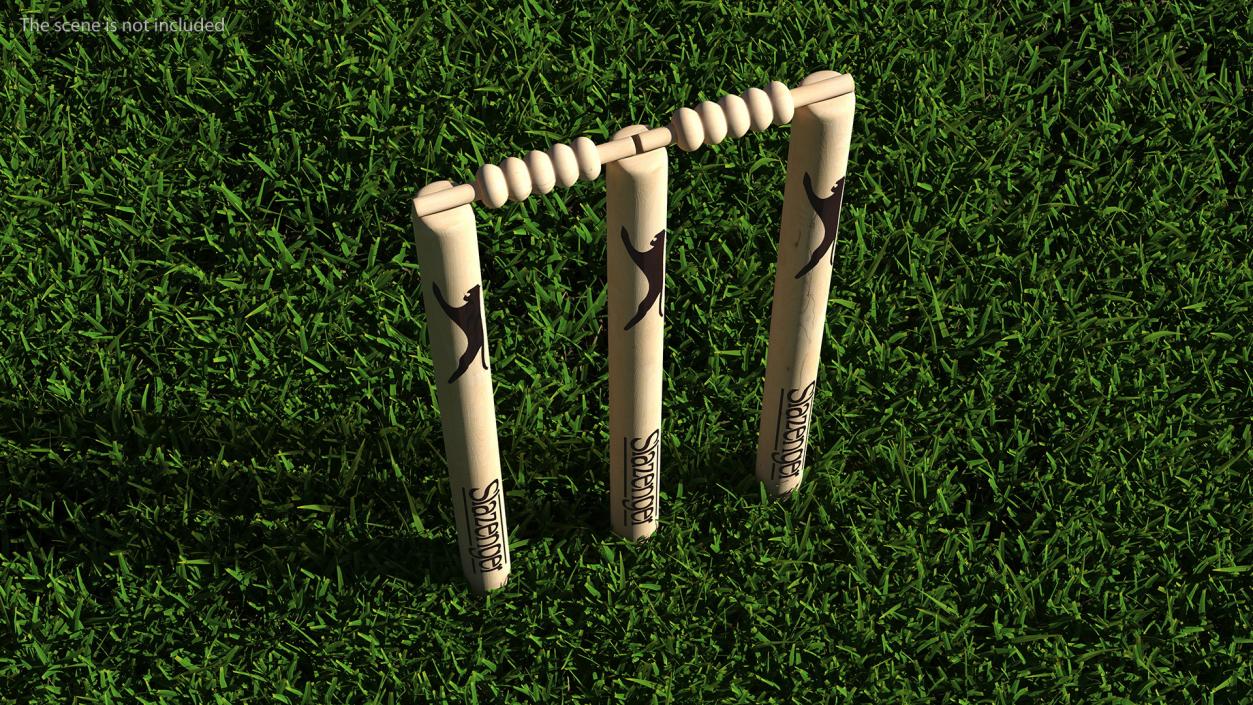 3D Slazenger Cricket Stumps Set model