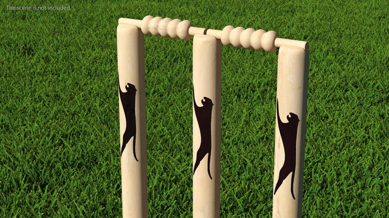 3D Slazenger Cricket Stumps Set model