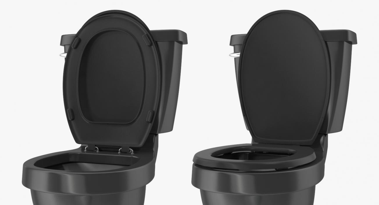 3D WC Ceramic Toilet Black model