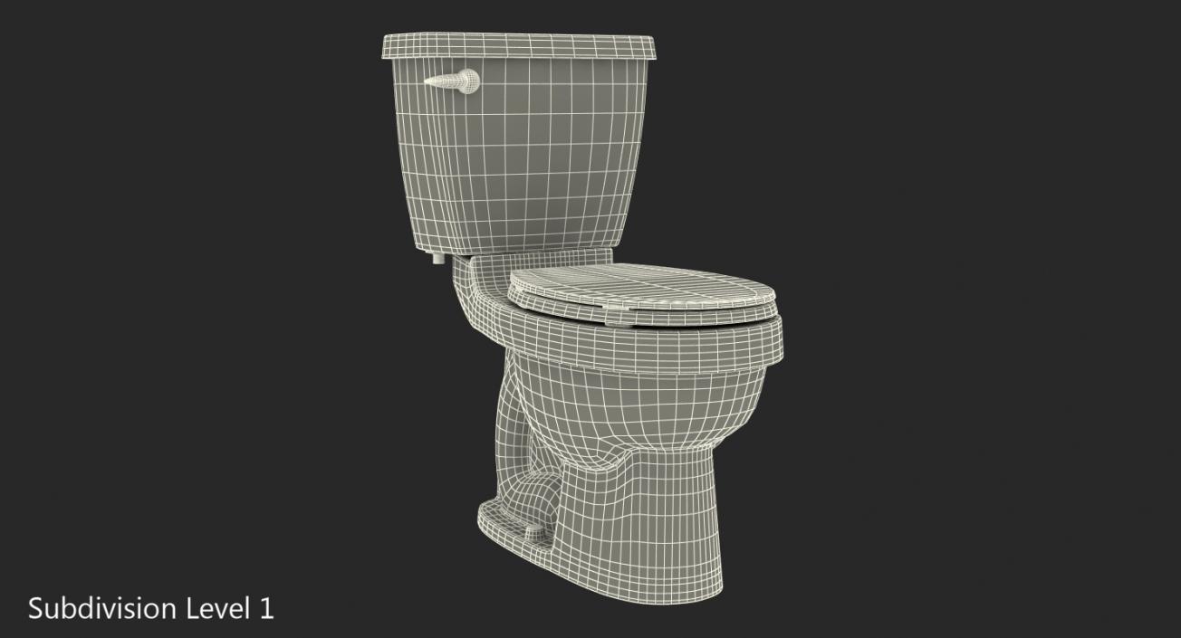 3D WC Ceramic Toilet Black model