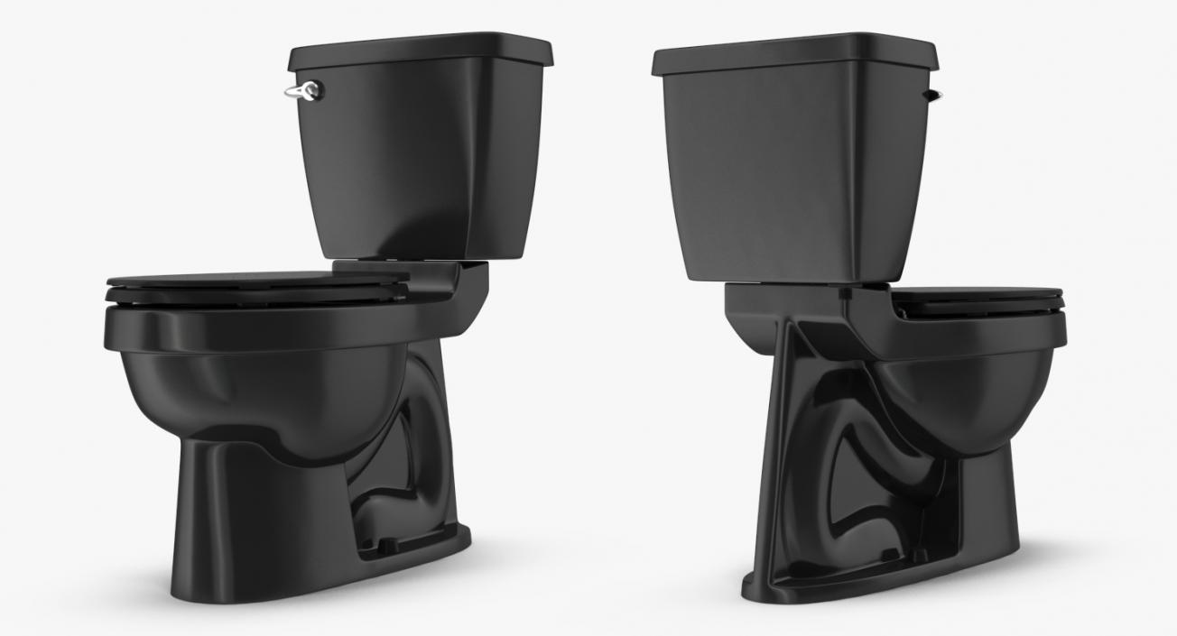 3D WC Ceramic Toilet Black model