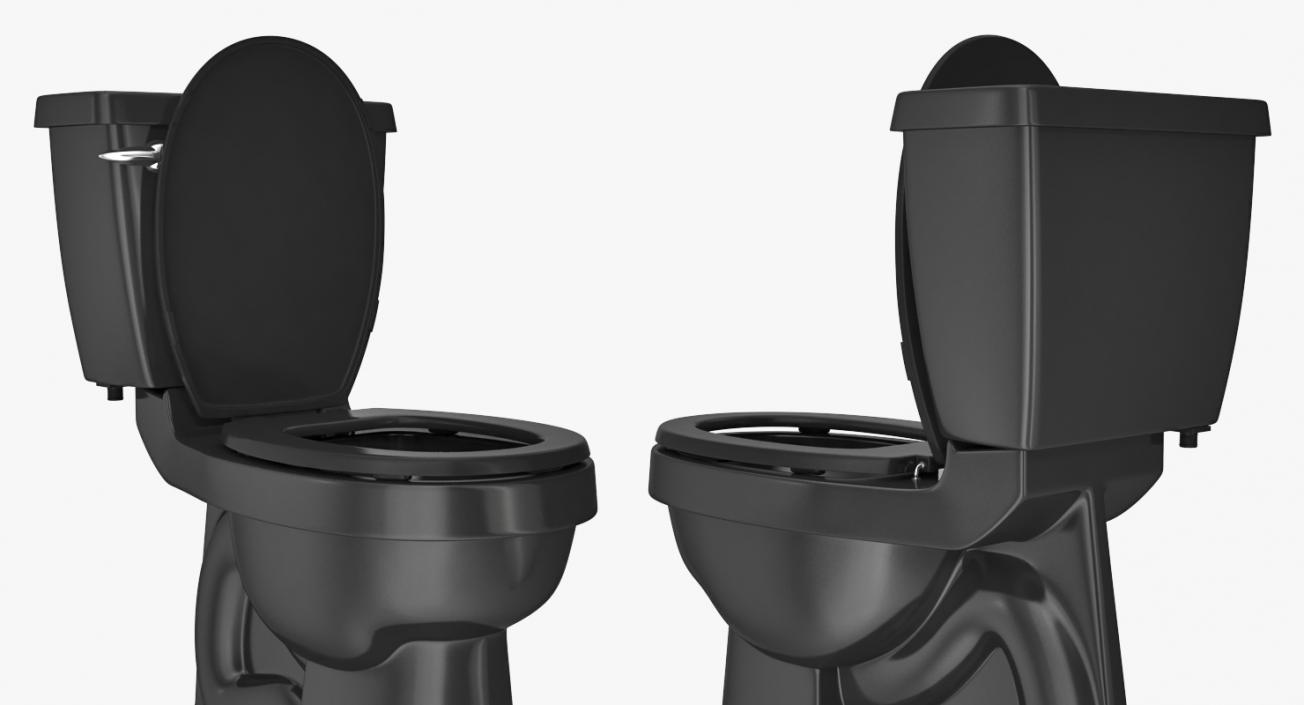 3D WC Ceramic Toilet Black model