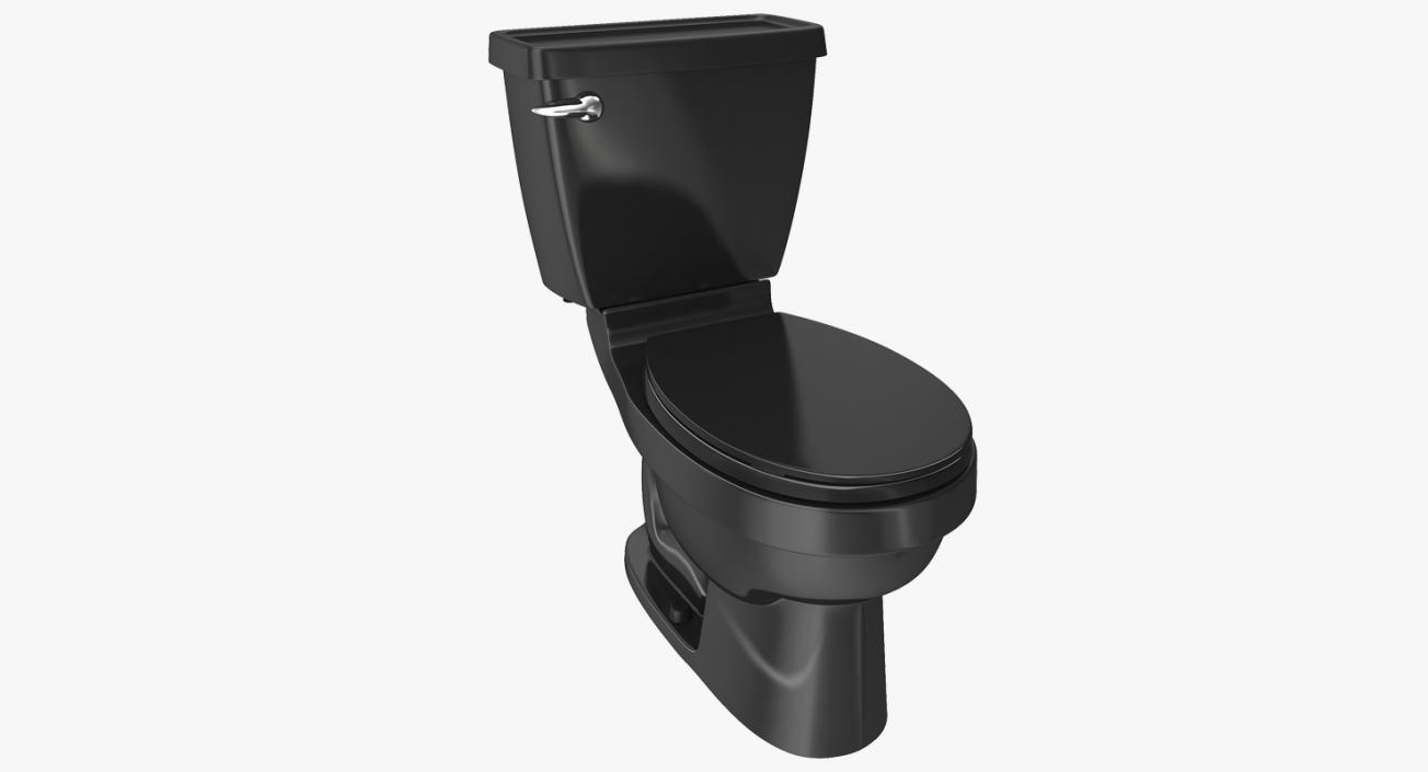 3D WC Ceramic Toilet Black model