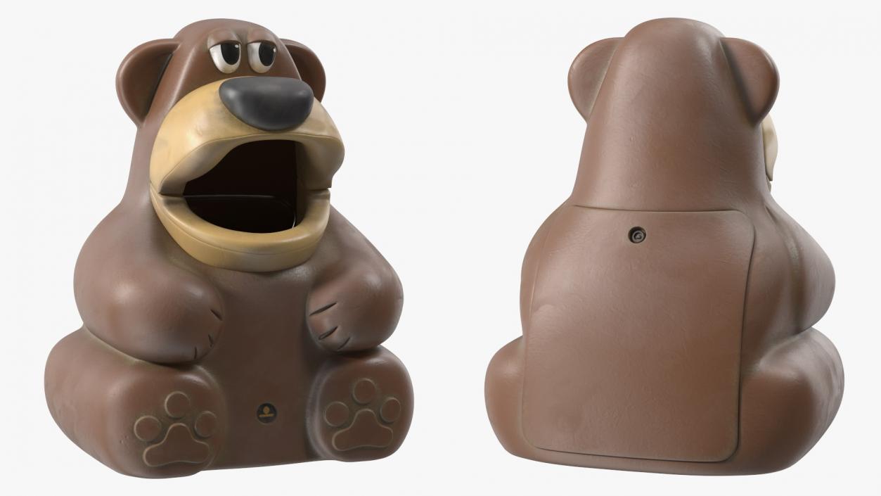 3D Used Bear-Shaped Trash Can