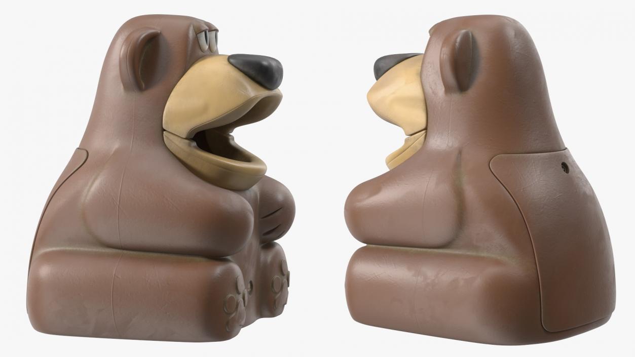 3D Used Bear-Shaped Trash Can