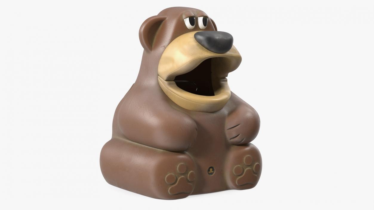 3D Used Bear-Shaped Trash Can