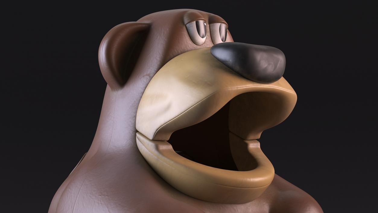 3D Used Bear-Shaped Trash Can