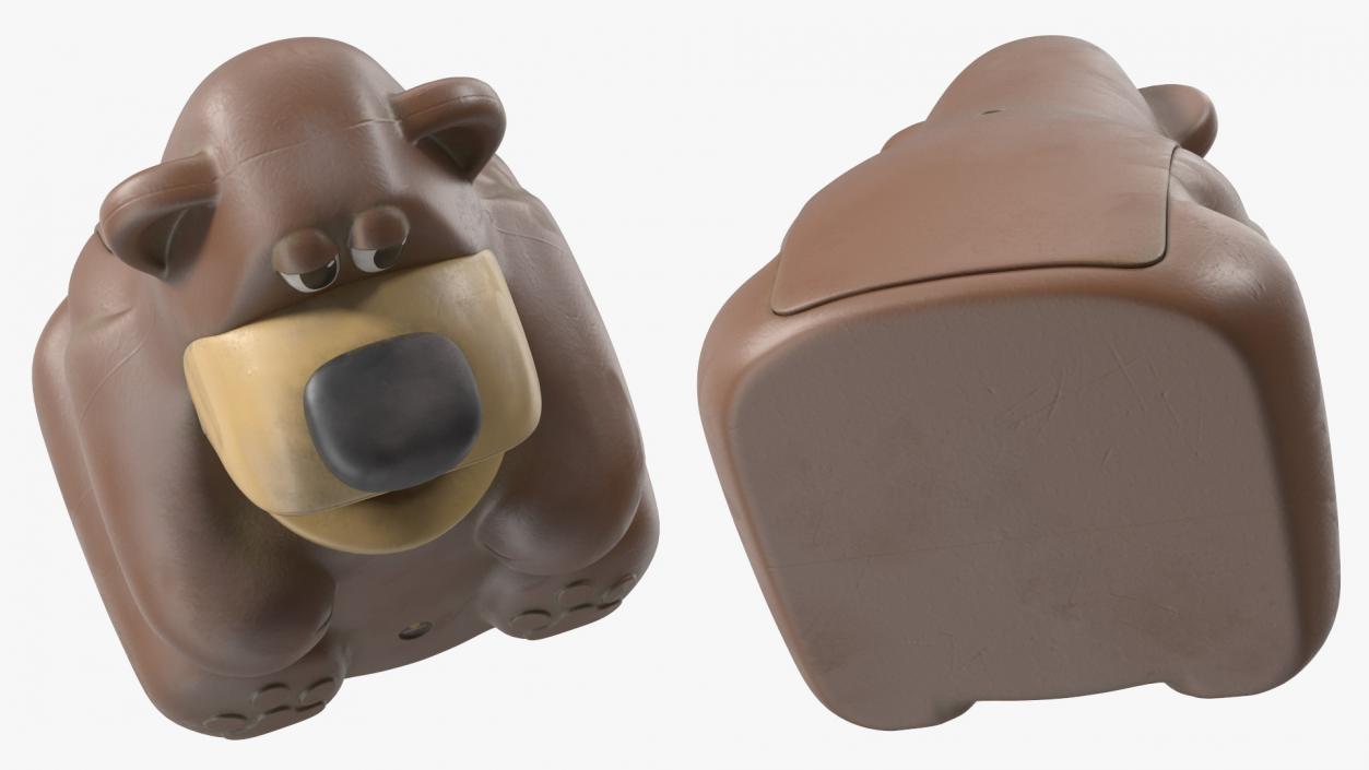 3D Used Bear-Shaped Trash Can