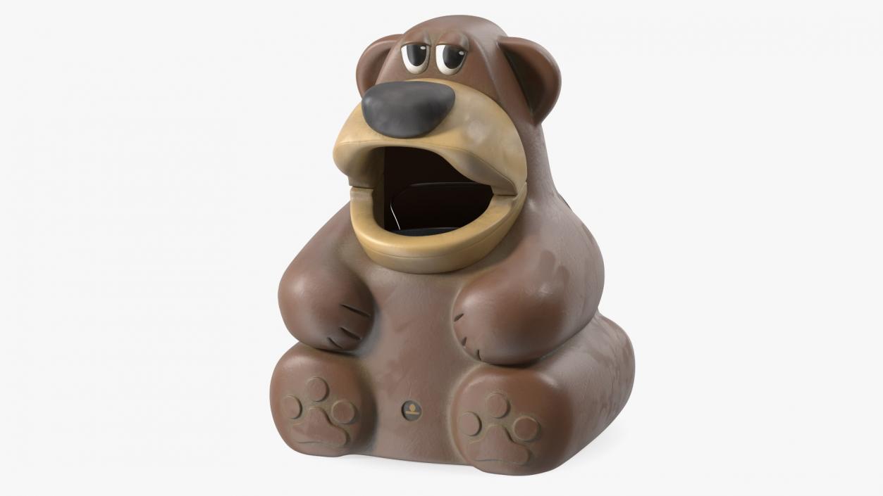 3D Used Bear-Shaped Trash Can