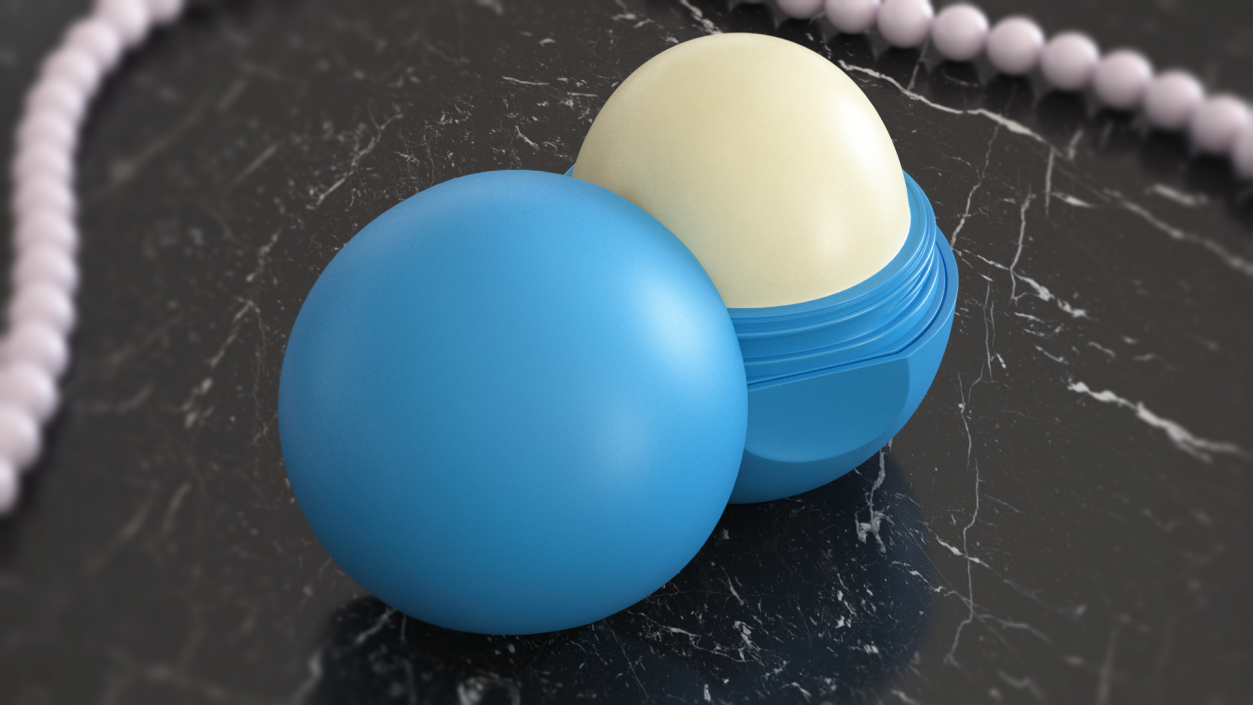 3D model Lip Balm Sphere Blue Open