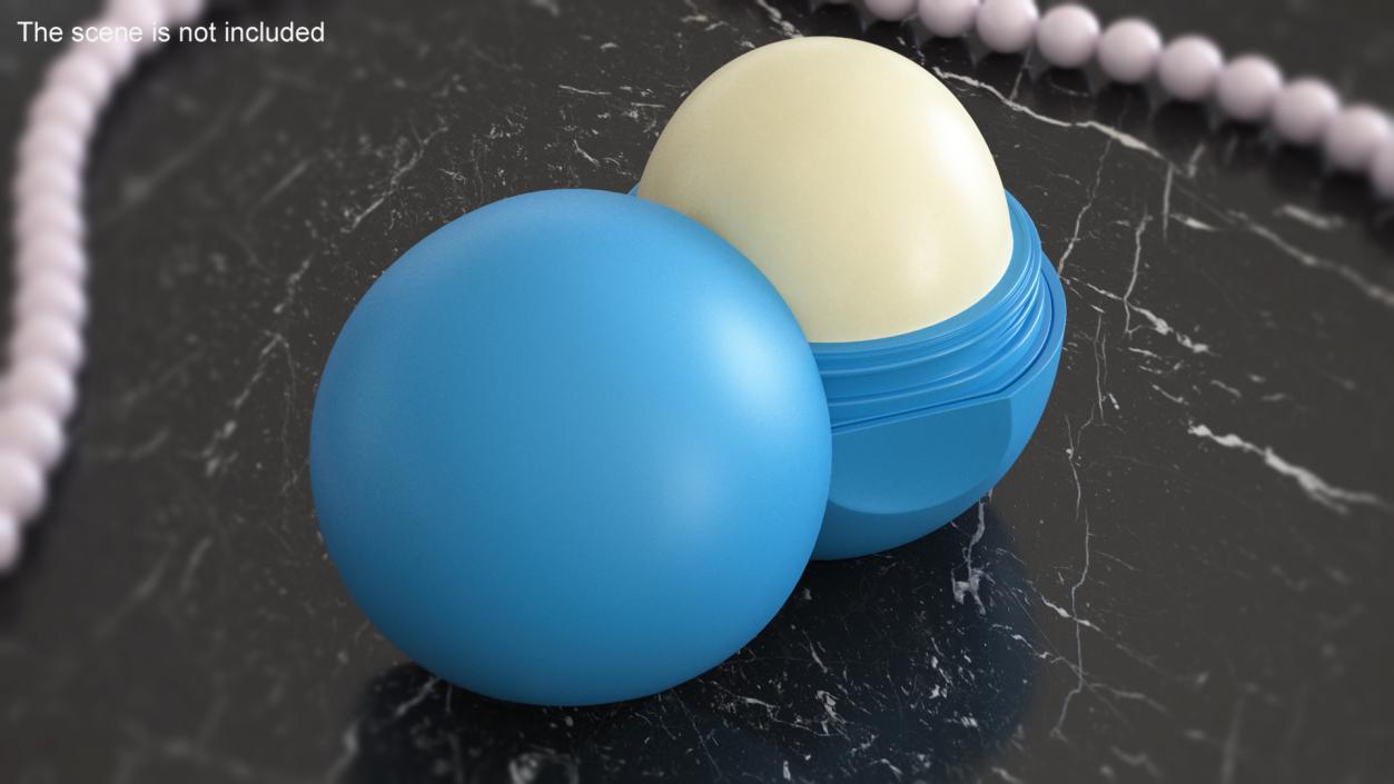 3D model Lip Balm Sphere Blue Open