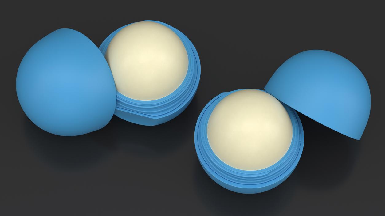 3D model Lip Balm Sphere Blue Open